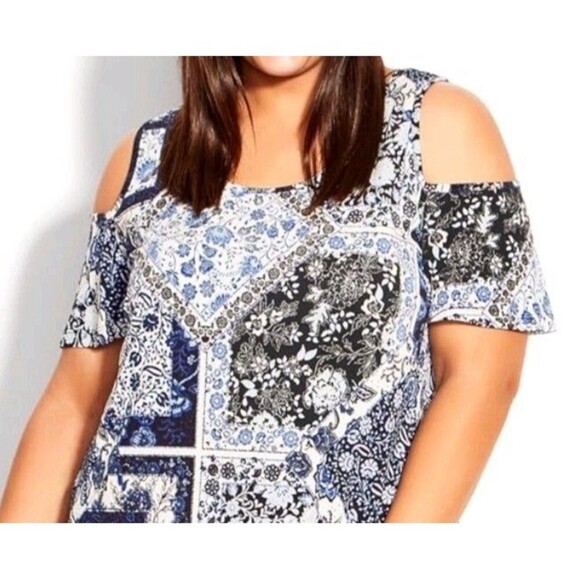 International Concepts Tops Women Size XL Cold Shoulder Sleeves Stretch - Picture 1 of 10